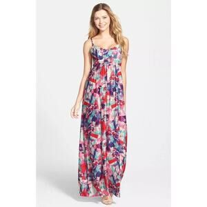 Felicity & Coco NWT Pink Multi Colby Geo Print Empire Waist Maxi Dress Size XL